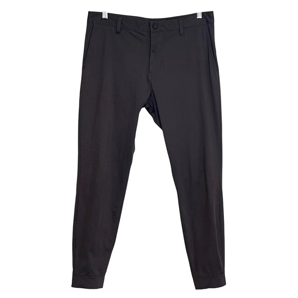 Rhone Commuter Pants Mens Charcoal Gray Slim Fit Zipper Ankle Jogger Style 33